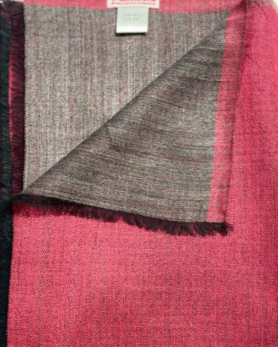 Scialle Bordeaux Reversibile dettaglio retro lana seta