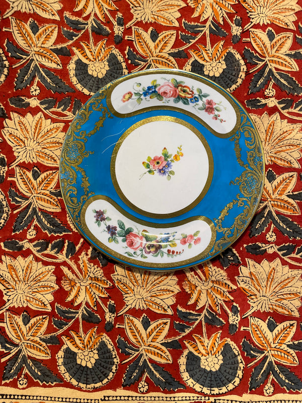 Telo copriletto Kalamkari Rusberry cotone stampato a mano