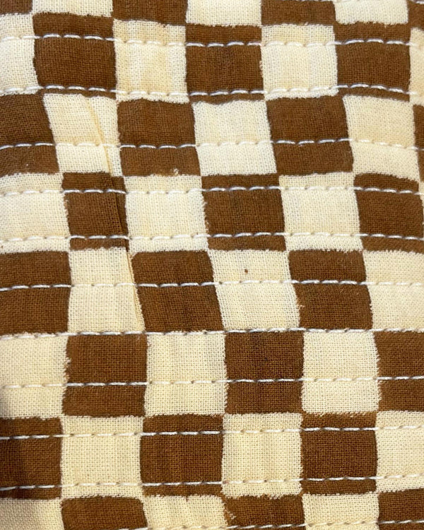 Astuccio Squares cotone block print dettaglio stampa geometrica