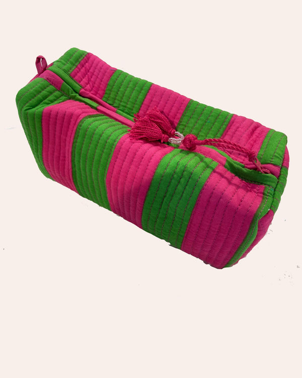 Astuccio trapuntato cotone multicolore motivo Caraibi vista frontale