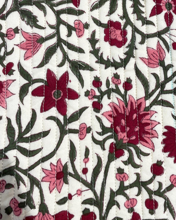 Gilet Moghul Dhosa dettaglio tessuto cotone stampato artigianale