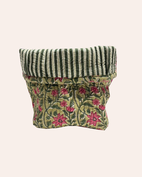 Cestino pane North cotone trapuntato block print