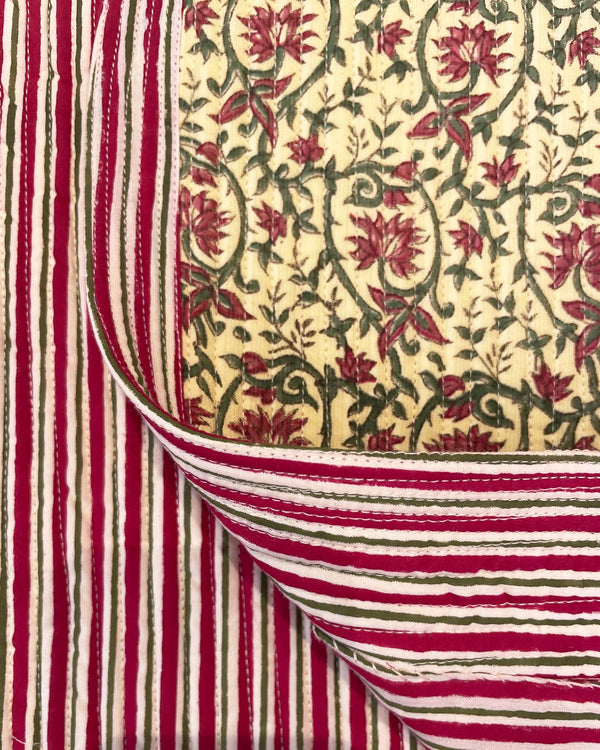 Gilet Moghul Raja dettaglio tessuto cotone stampato a mano