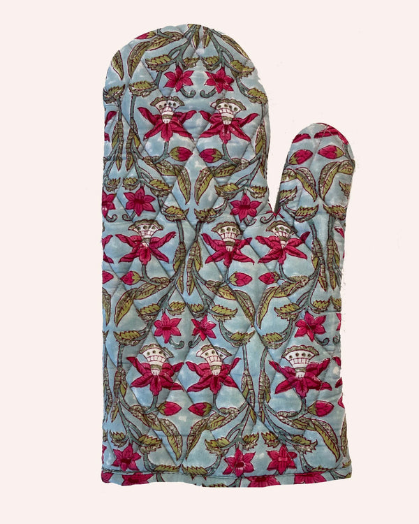 Guantone Dunussa cotone trapuntato dettaglio stampa