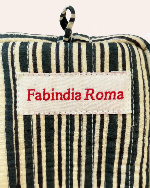 Astuccio Kenya cotone block print dettaglio stampa artigianale