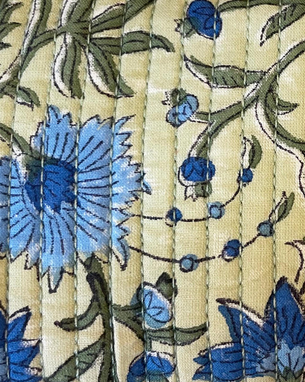 Astuccio Paradiso cotone block print dettaglio stampa floreale tropicale