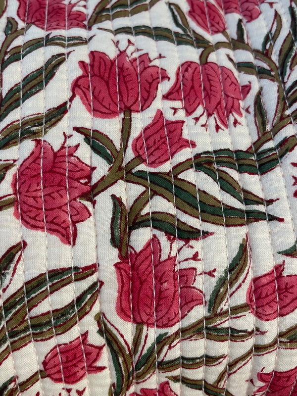 Astuccio Saffron cotone block print dettaglio stampa artigianale