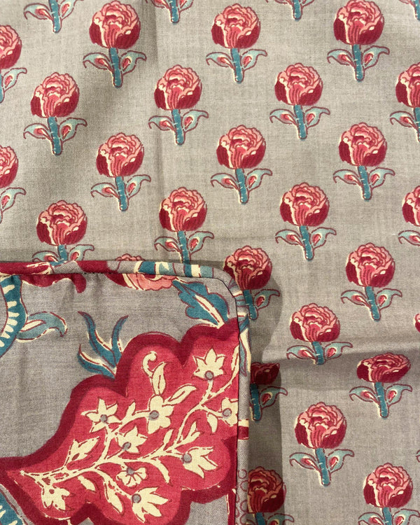 Cuscino Sumatra dettaglio stampa block print motivo floreale