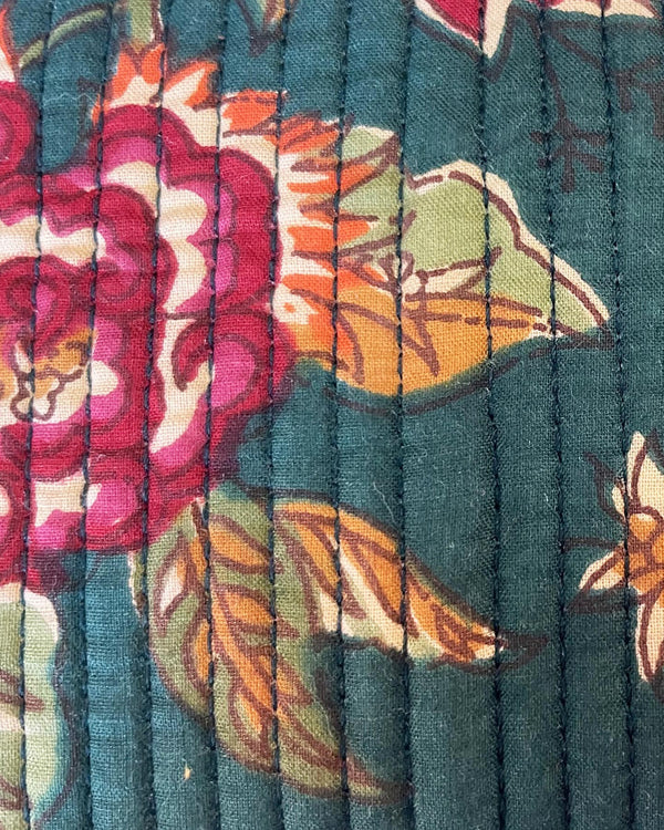 Astuccio Udine cotone block print dettaglio stampa floreale