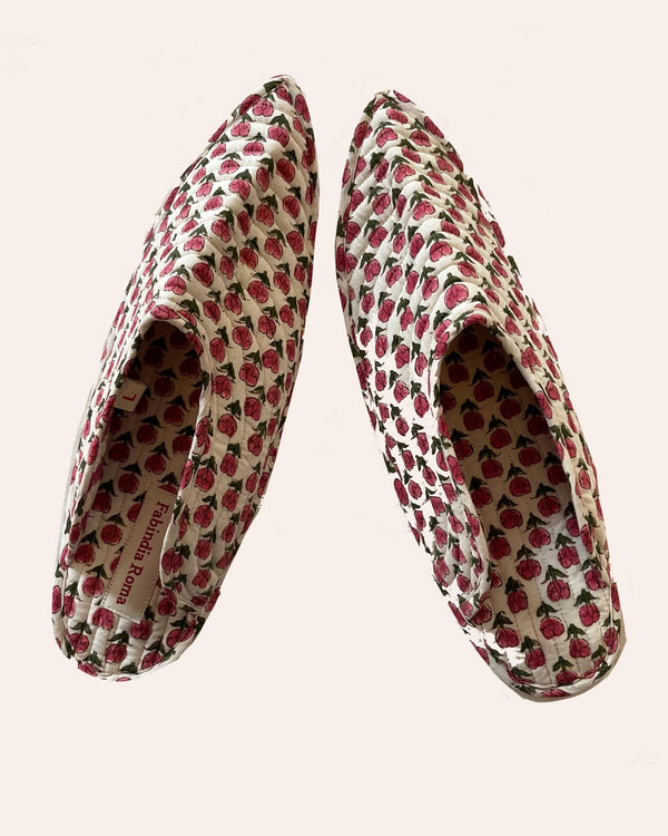 Babouches Lollipop cotone trapuntato stampa multicolore