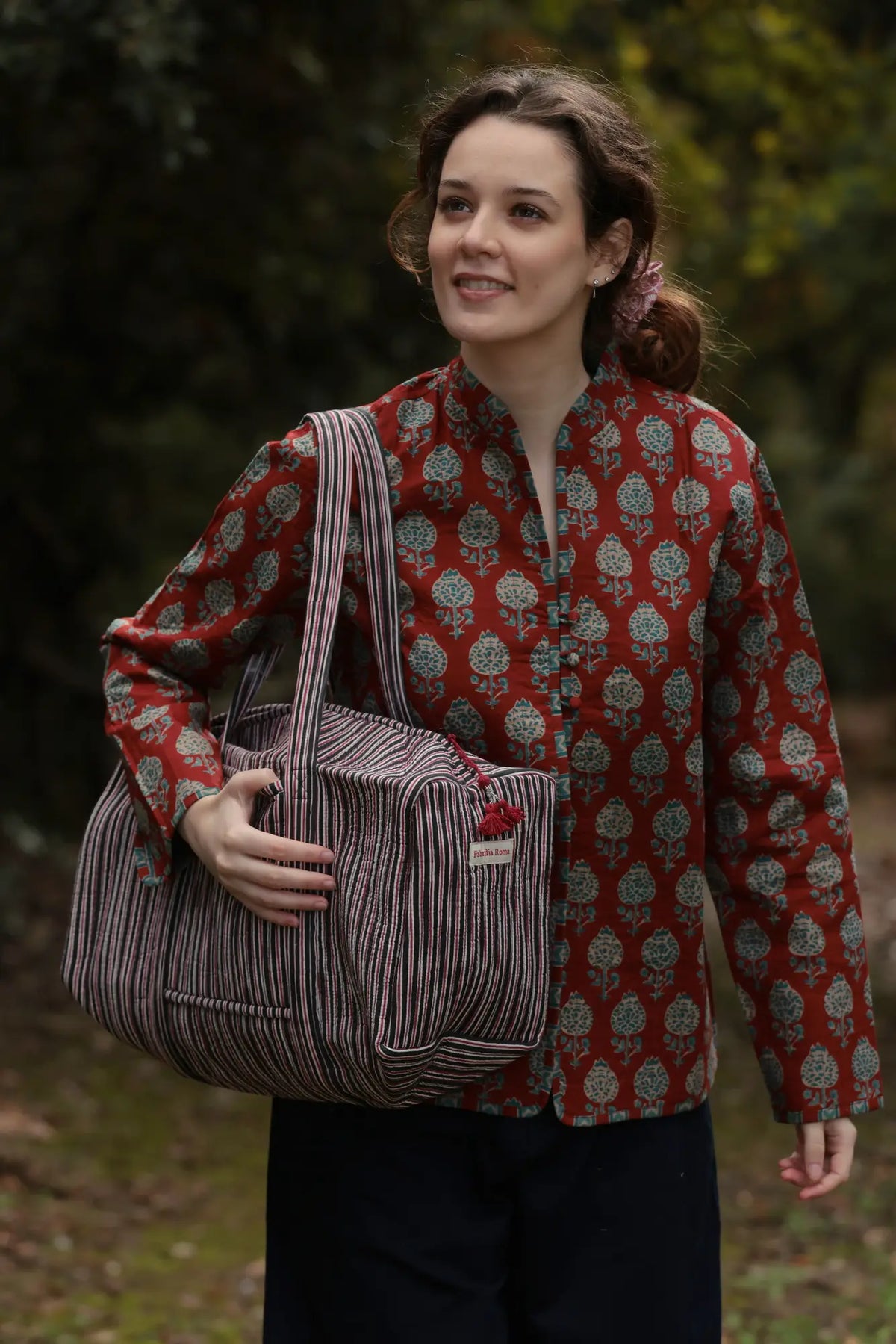 FANMEX Borsa Indiana Della Spesa Grande - Shopping Bag In Tessuto Con Manici Rinforzati, Cerniera, Interno Impermeabile - Stile Bazar Indiano - Motivi: Mucca, Ganesha, Elefante, Om