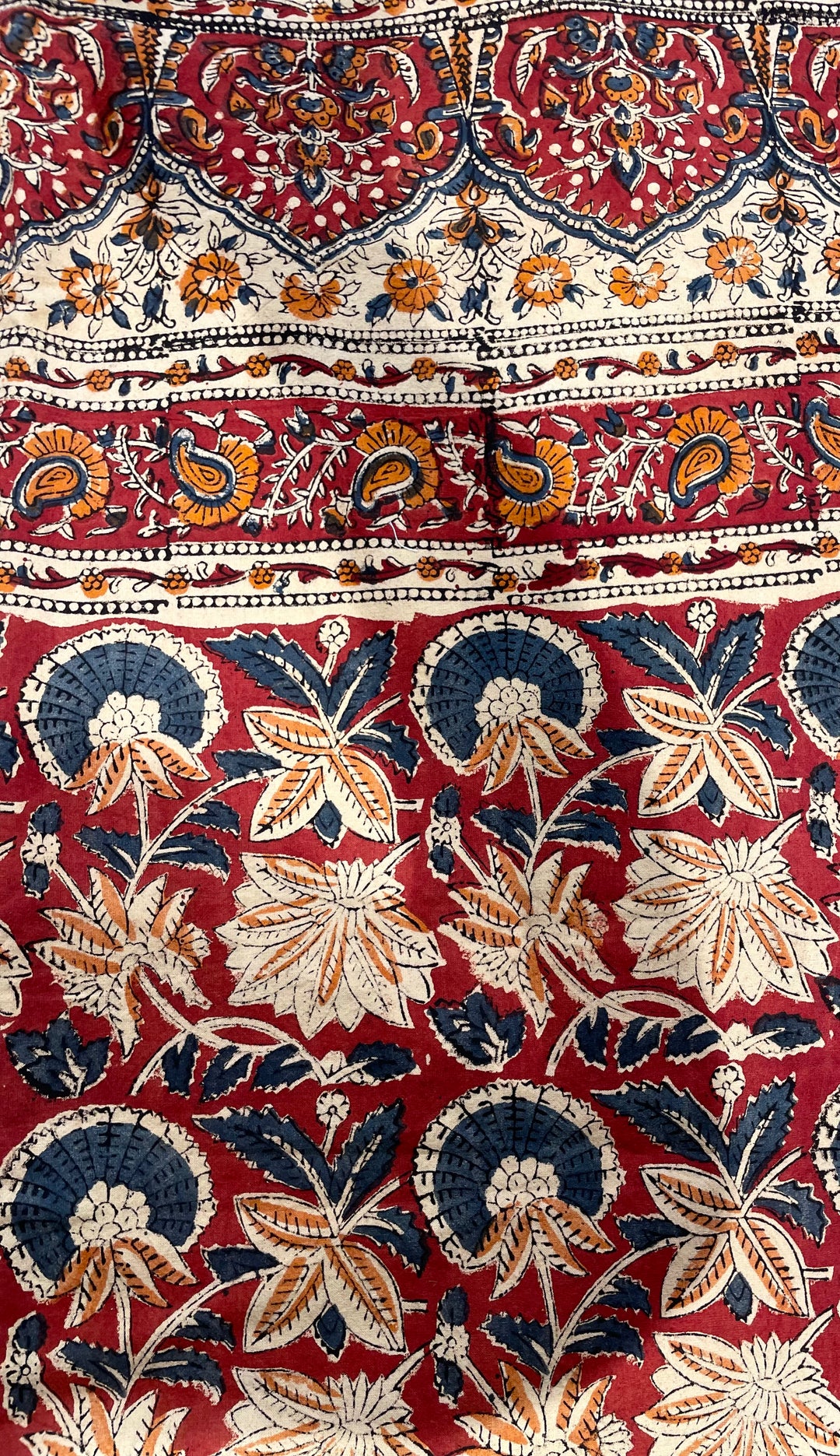 Dettaglio stampa block print Kalamkari Rusberry