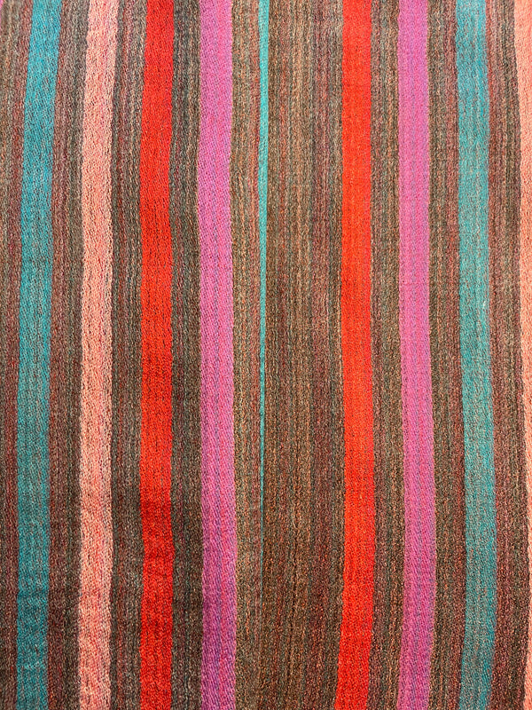 Scialle Melange Stripes dettaglio retro reversibile lana seta