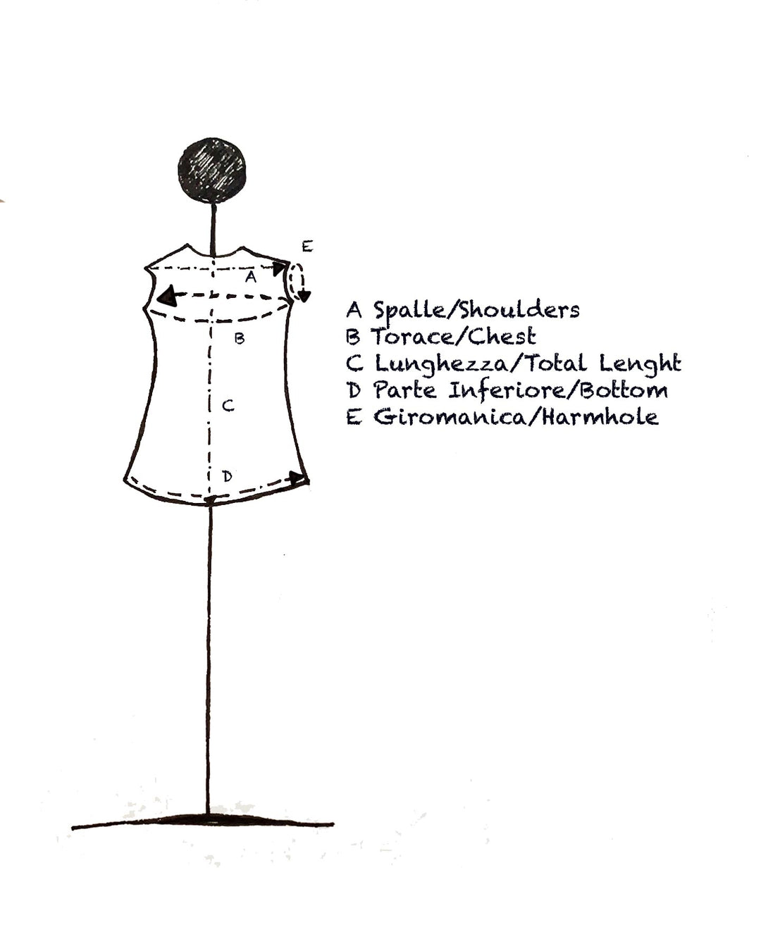 Tabella misure camicia donna taglia unica Fabindia