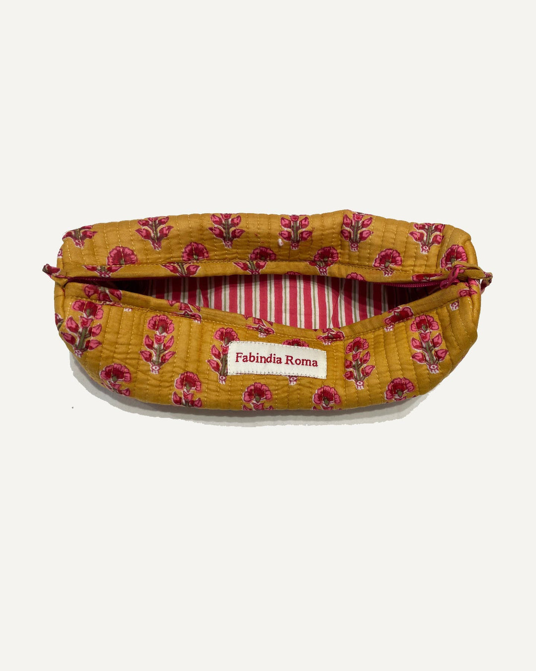 Portapenne Saffron cotone block print dettaglio forma allungata