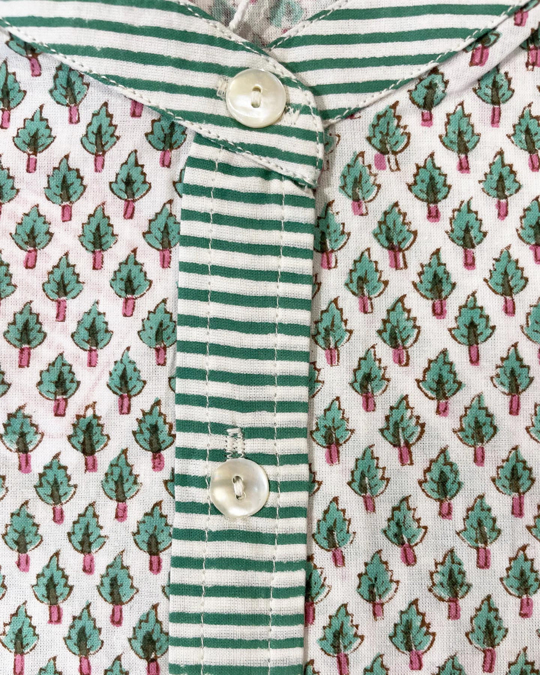 Camicia Bibi Arbre cotone block print dettaglio stampa ad albero