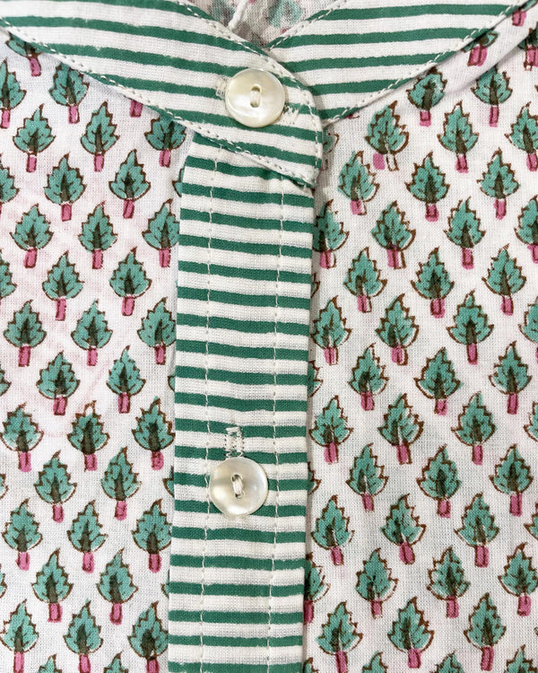 Camicia Bibi Arbre cotone block print dettaglio stampa ad albero