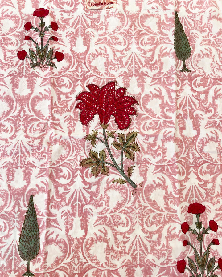 Shopper Dhalia dettaglio stampa cotone robusto block print