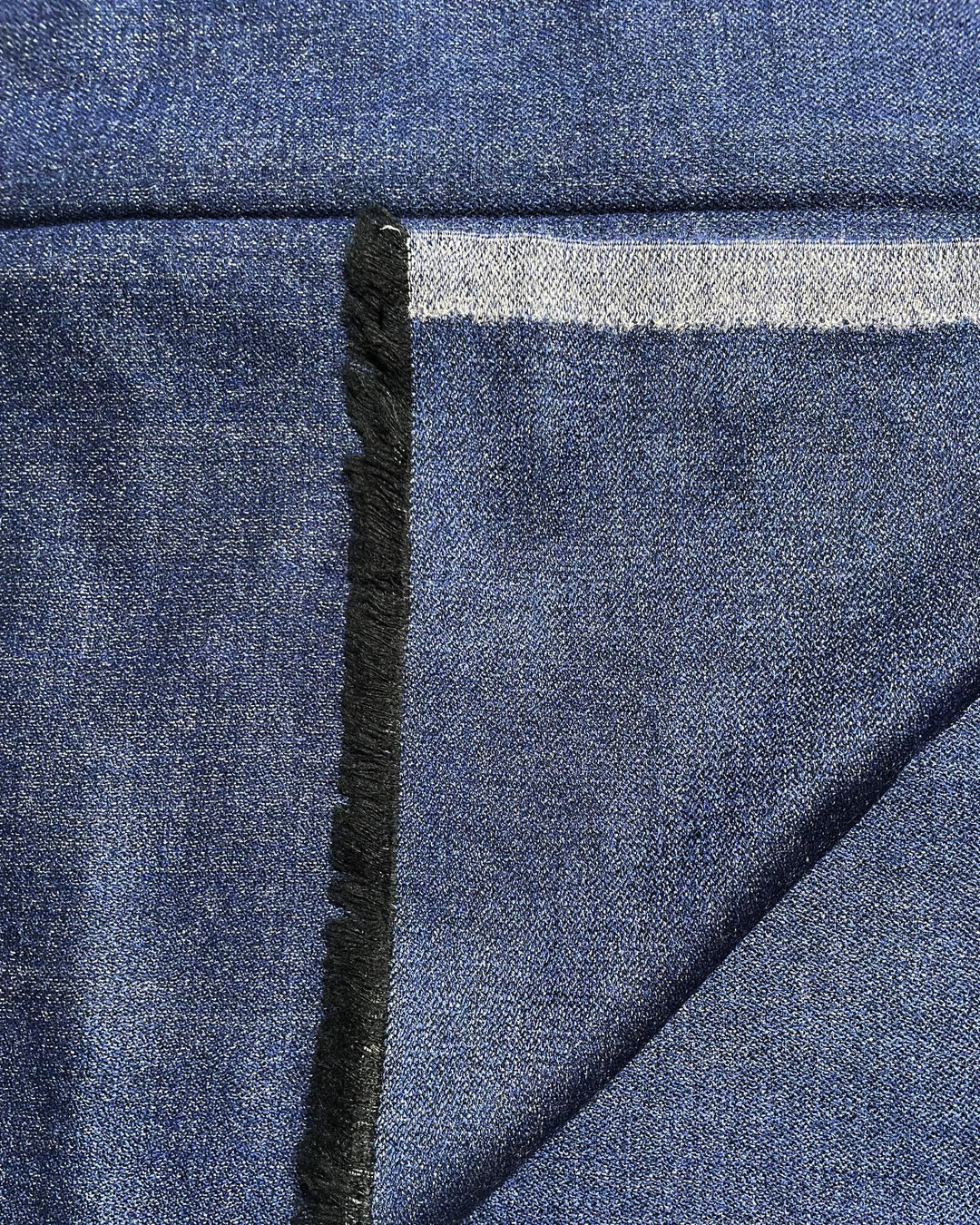 Scialle Blue Reversible dettaglio retro reversibile lana seta