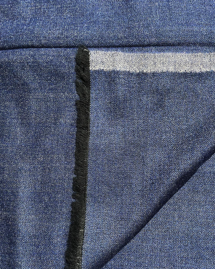 Scialle Blue Reversible dettaglio retro reversibile lana seta