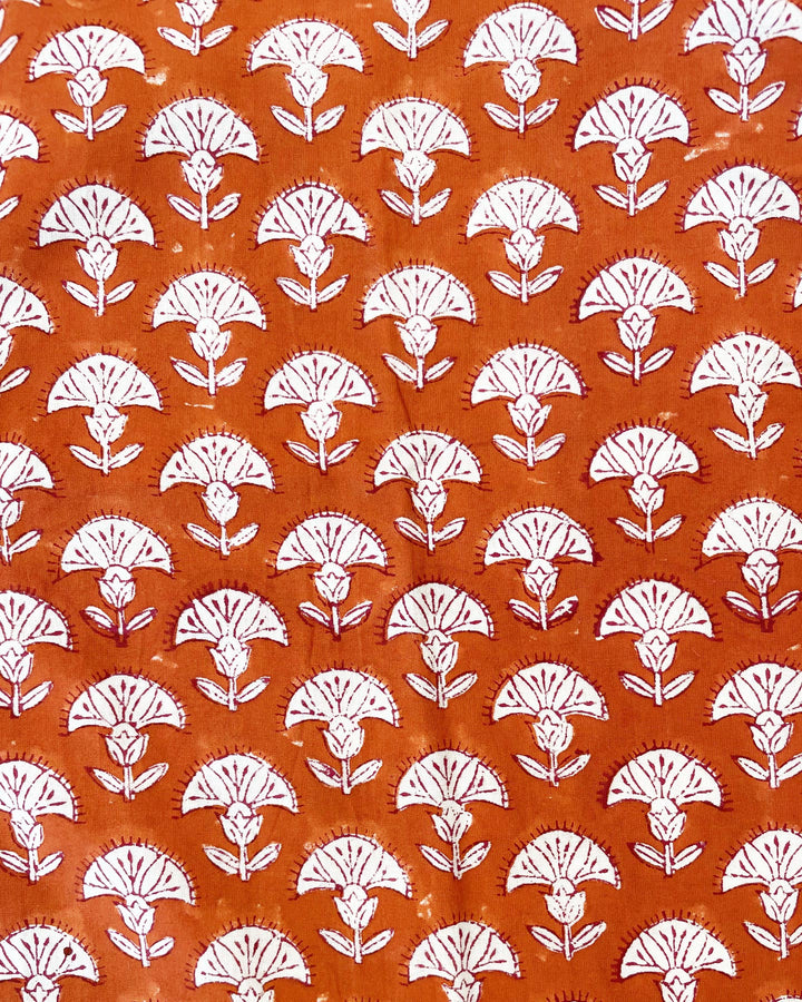 Tessuto cotone block print motivo geometrico Bosforo dettaglio ravvicinato