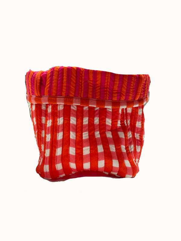 Cestino pane Squares cotone trapuntato block print