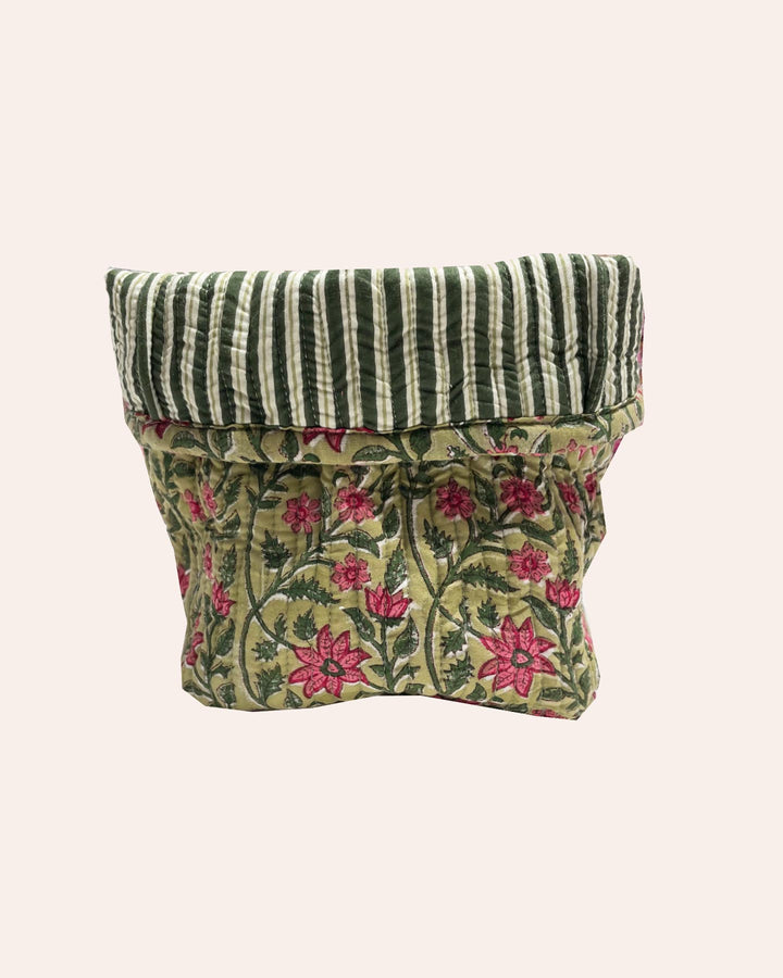 Cestino pane North cotone trapuntato block print