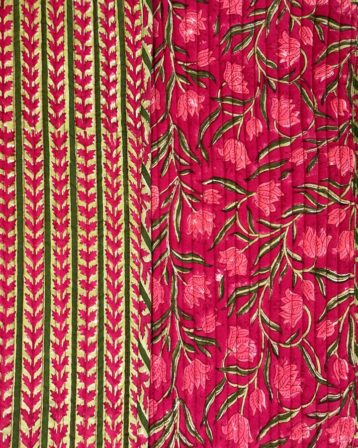 Sottopiatto Fuchsia dettaglio cotone stampato e trapuntato