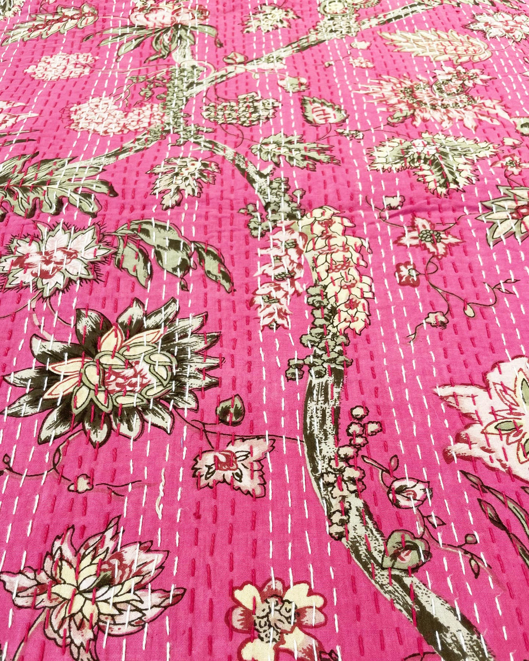 Copriletto Fuxia Jungle reversibile dettaglio