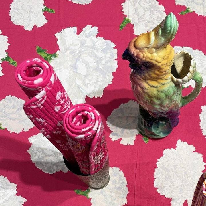 Dettaglio stampa block print Fuxia Sky