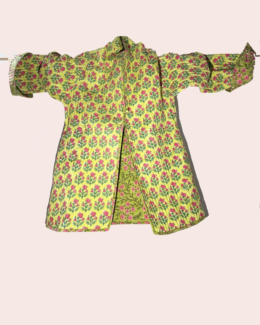 Giacca trapuntata Lisa lato reversibile cotone stampato dettaglio