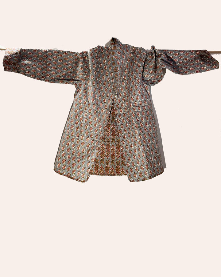 Giacca morbida Naipaul dettaglio tessuto cotone azzurro stampato floreale