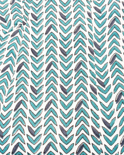 Kaftano Giannutri dettaglio stampa cotone indiano block print toni verdi