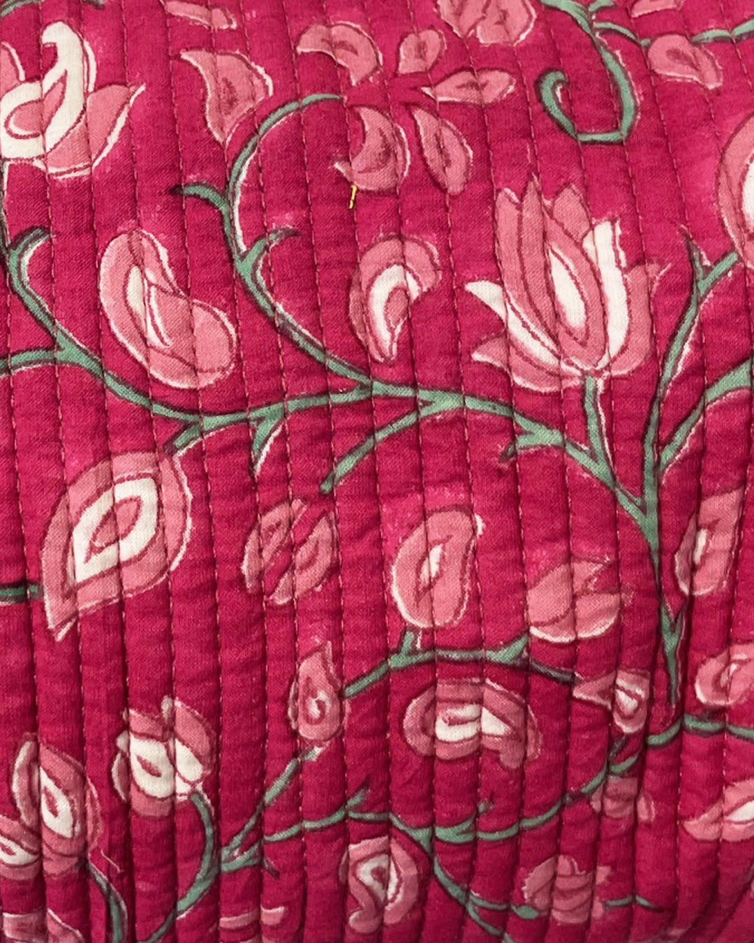 Astuccio Glicine cotone block print dettaglio stampa floreale lilla