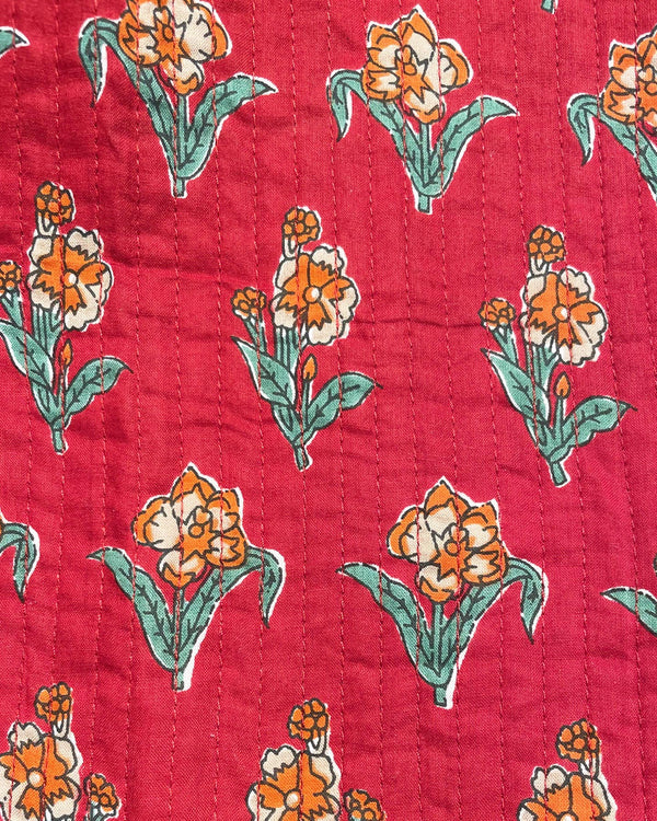 Giacca morbida Ghosh dettaglio tessuto cotone rosso stampato a mano