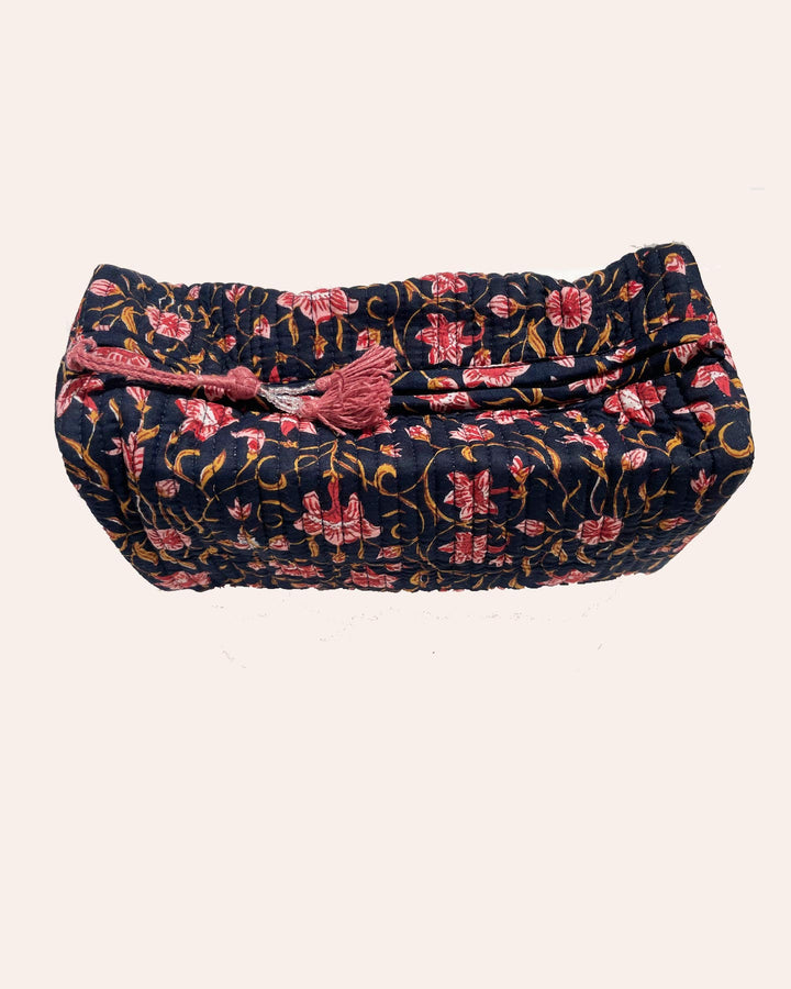 Astuccio Gran Sasso cotone block print dettaglio stampa artigianale