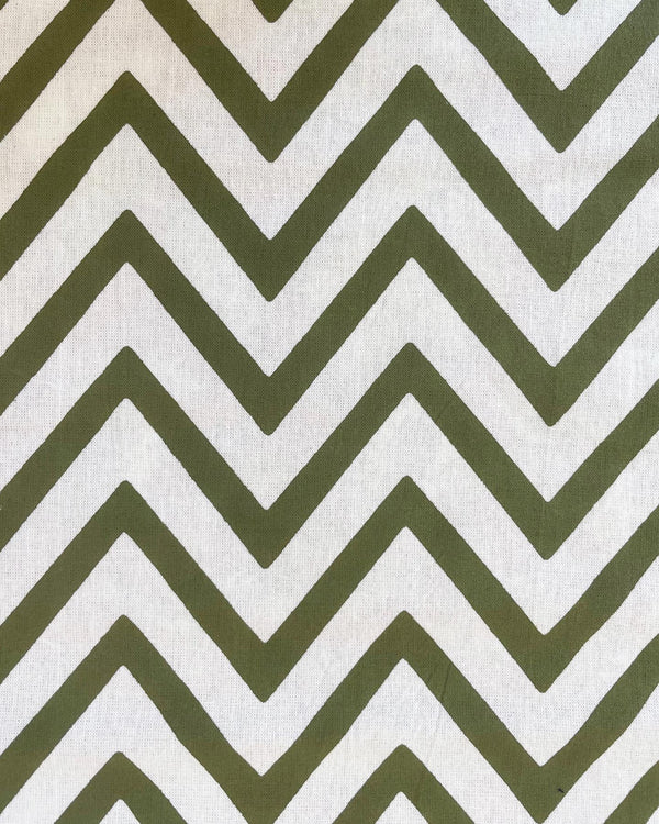 Dettaglio motivi block print Green Zig Zag