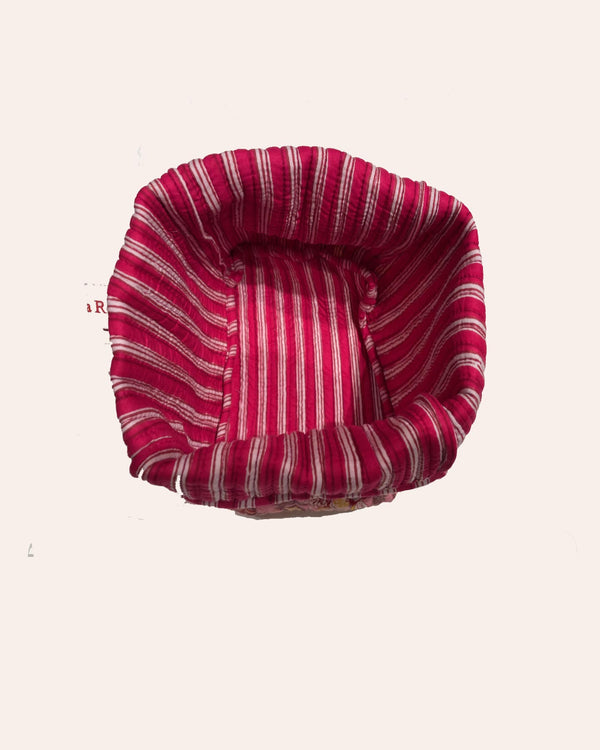 Cestino pane Pink Foliage cotone indiano vista 2