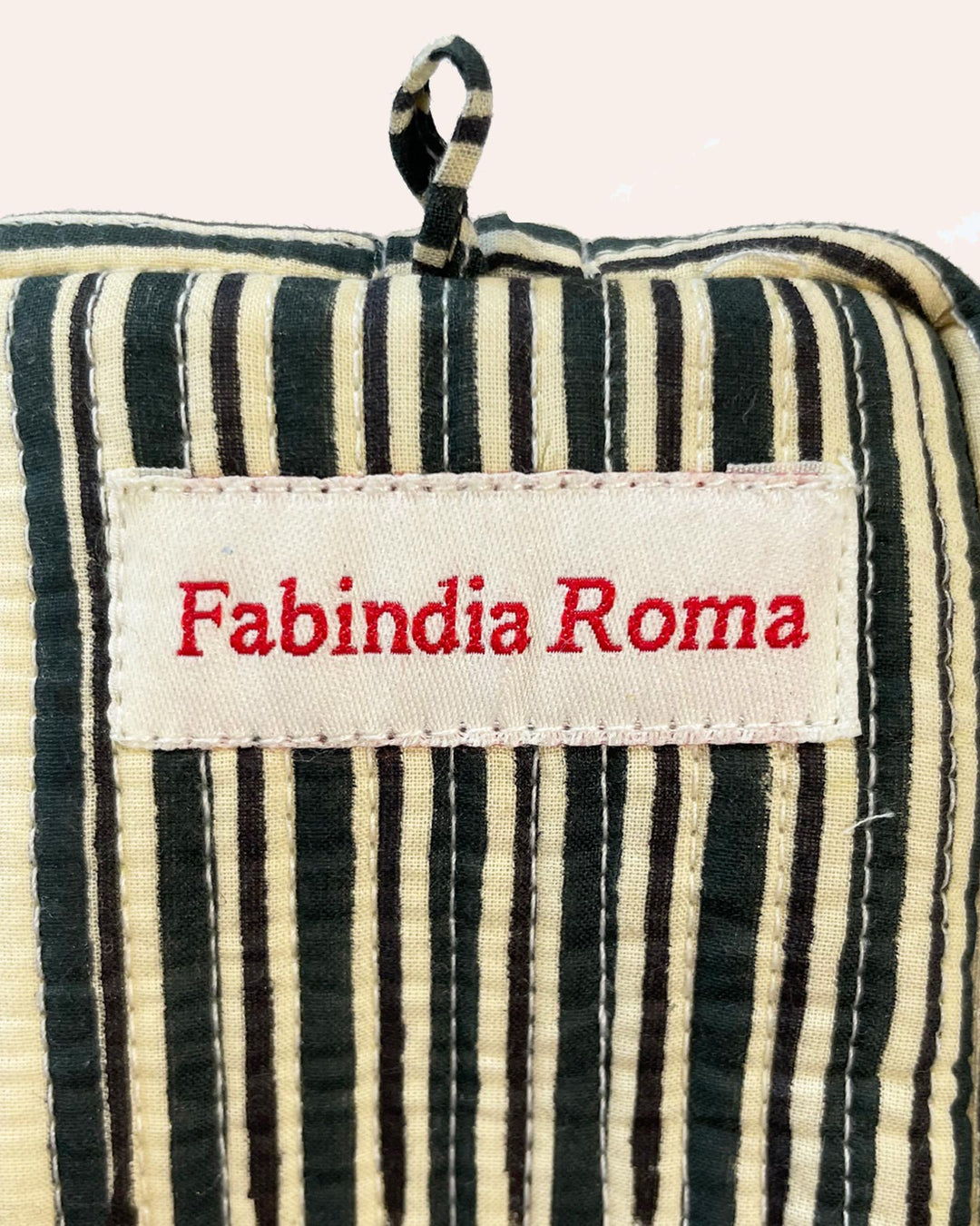 Astuccio Kenya cotone block print dettaglio stampa artigianale