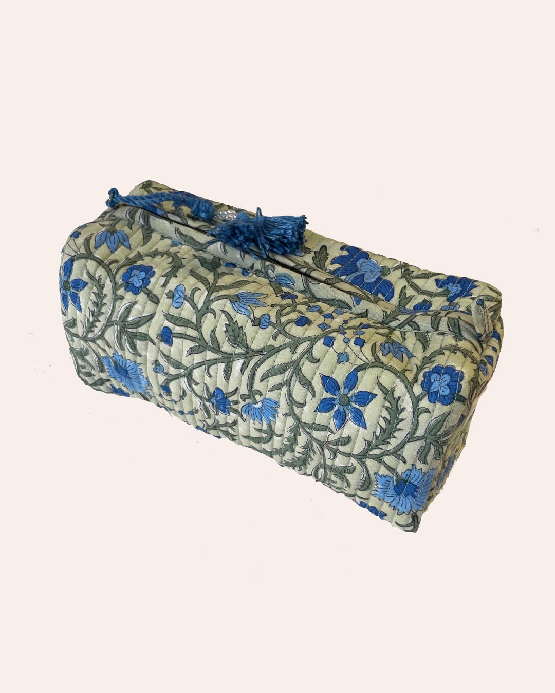 Astuccio trapuntato cotone multicolore motivo Paradiso vista frontale