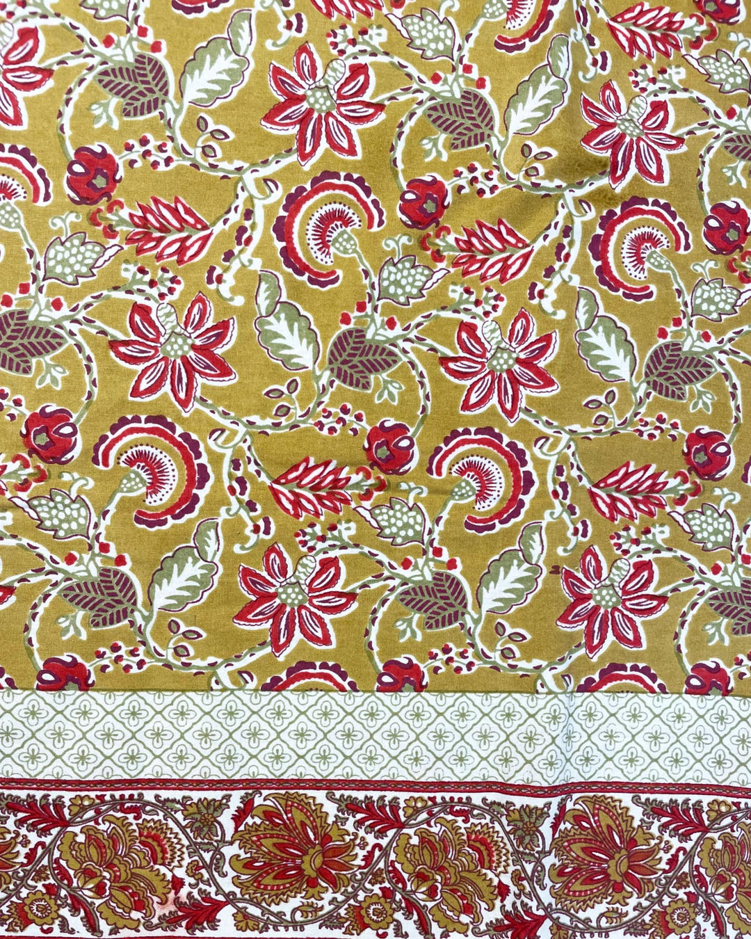 Telo arredo Passiflora cotone stampato a mano motivo floreale