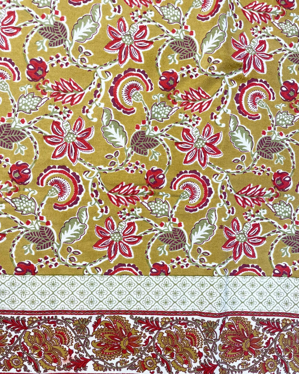 Telo arredo Passiflora cotone stampato a mano motivo floreale