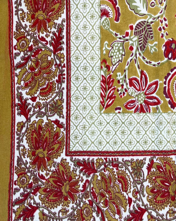 Telo Passiflora cotone block print dettaglio fiore passiflora