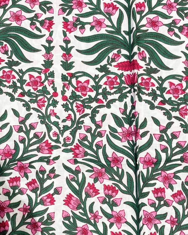 Shopper Persian Garden White dettaglio stampa floreale blu verde