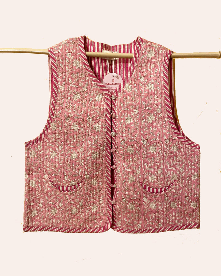 Gilet Pink City dettaglio fodera interna cotone a contrasto