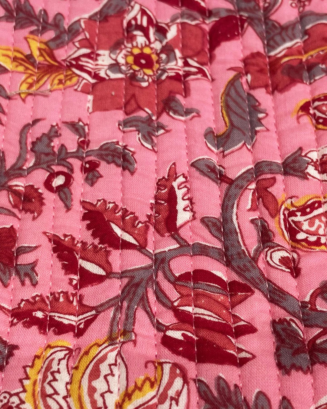Cestino pane Pink Foliage cotone indiano vista 3