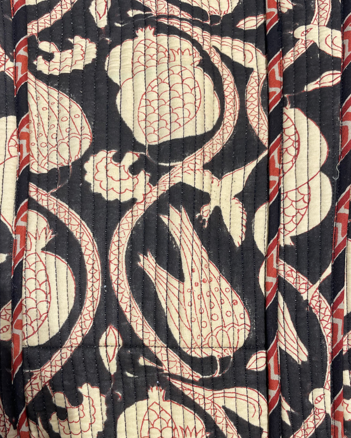 Shopper Roma Pomegranade dettaglio stampa melograni block print