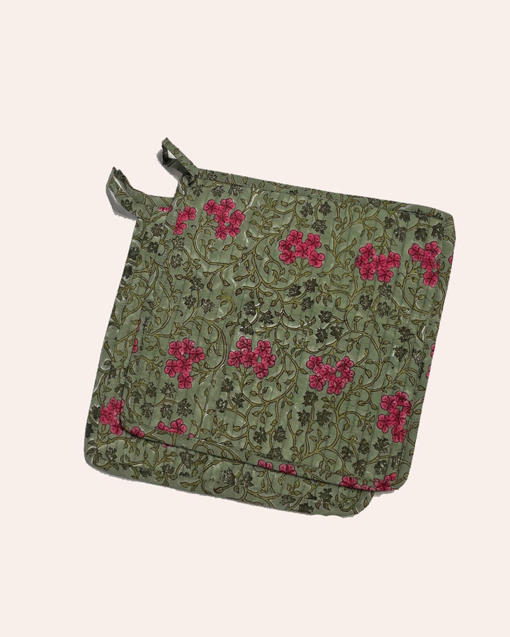 Presine Blossom cotone trapuntato block print vista frontale
