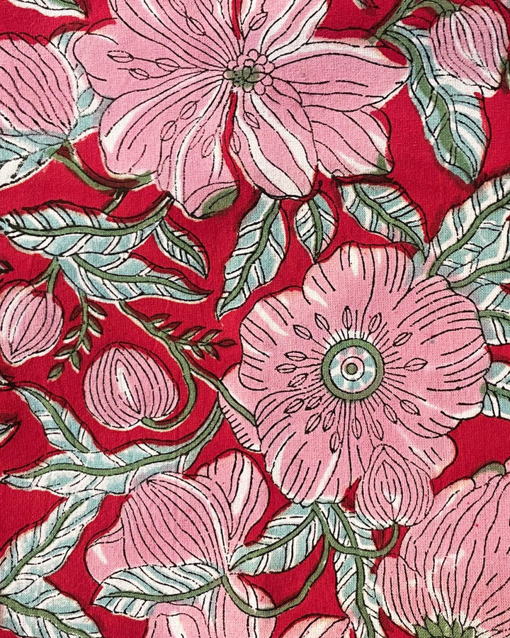 Dettaglio motivi block print Red Fields