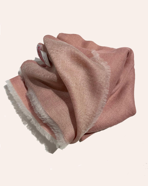Scialle Cipria Reversibile dettaglio retro lana seta Kashmir